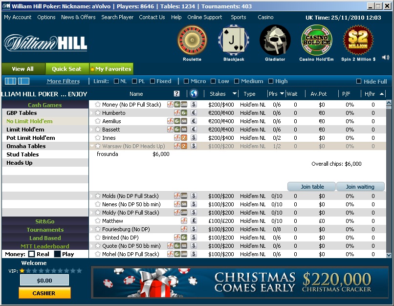 William Hill lobby preview